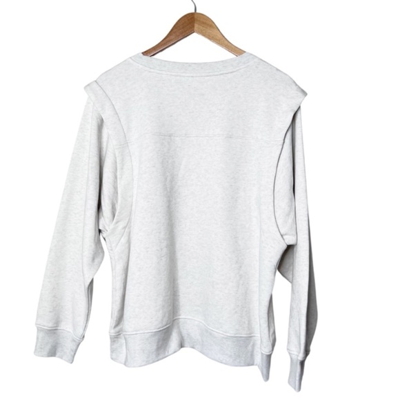 MTA Sport Light Heather Grey Basic Crew Neck Lounge Neutral Pullover Sweatshirt - Picture 9 of 16